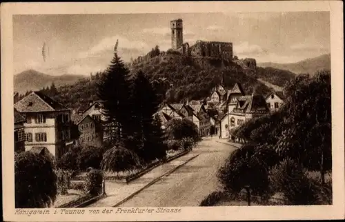 Ak Königstein im Taunus Hessen, von der Frankfurter Straße gesehen