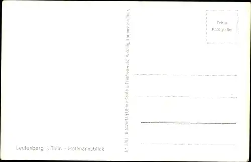 Ak Bad Leutenberg Thüringen, Panorama, Friedensburg, Hoffmannsblick