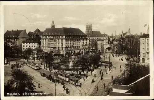 Ak München, Sendlinger-Tor-Platz, Straßenbahn