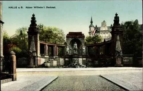 Ak Halle an der Saale, Kaiser Wilhelm I.-Denkmal