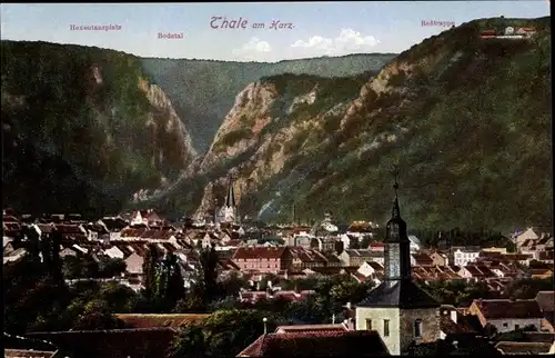 Ak Thale im Harz Sachsen Anhalt, Teilansicht