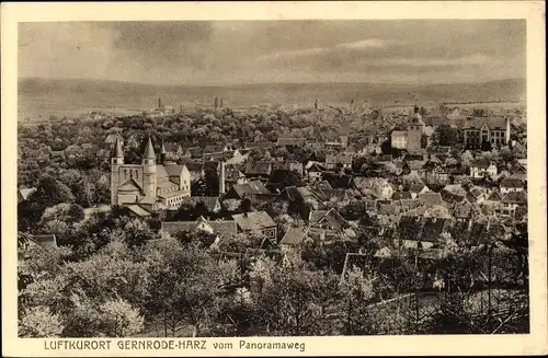 Ak Gernrode Quedlinburg im Harz, Blick vom Panoramaweg