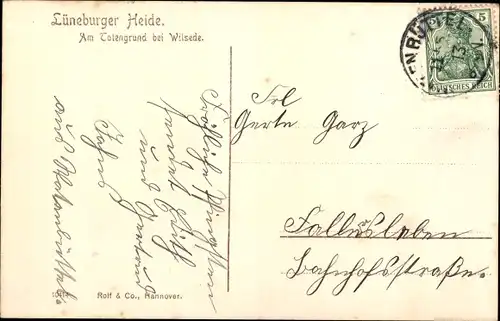 Künstler Ak Wilsede Bispingen in der Lüneburger Heide, am Totengrund