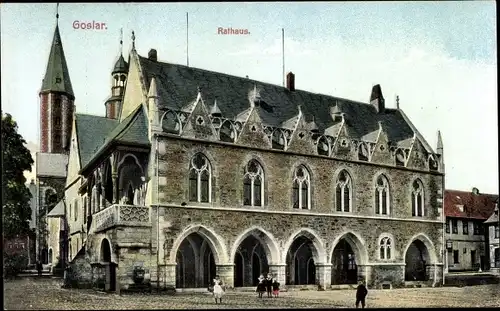 Ak Goslar am Harz Rathaus