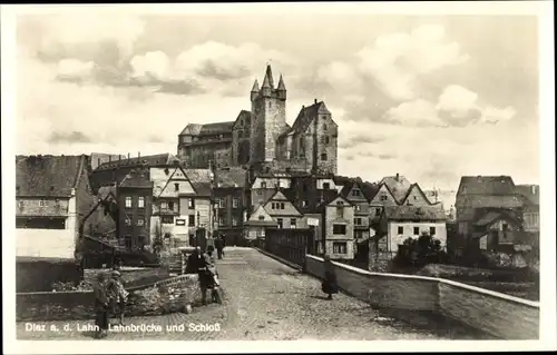 Ak Diez an der Lahn, Schloss Oranienstein u. Lahnbrücke