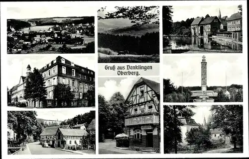 Ak Denklingen Reichshof Oberbergischer Kreis, Gesamtansicht, Ehrenmal, Gasthof, Landschaft