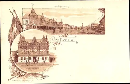 Litho Pretoria Südafrika, Marktgebouwen