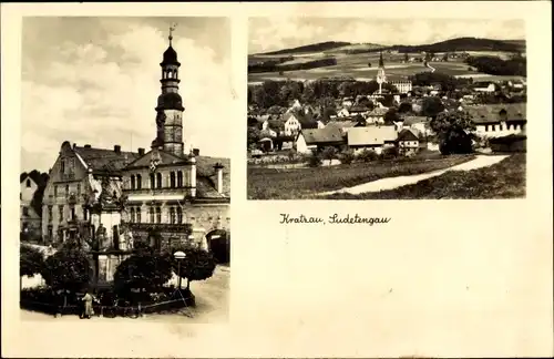 Ak Chrastava Kratzau Region Reichenberg, Rathaus, Gesamtansicht