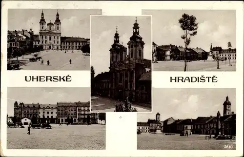 Ak Uherské Hradiště Ungarisch Hradisch Region Zlin, Platz, Kirche