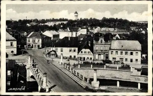 Ak Jaroměř Jermer Region Königgrätz, Teilansicht mit Brücke