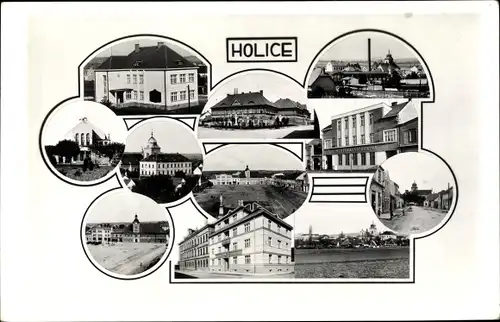 Ak Holice v Čechách Holitz Region Pardubice, Teilansicht, Platz, Straßenpartie