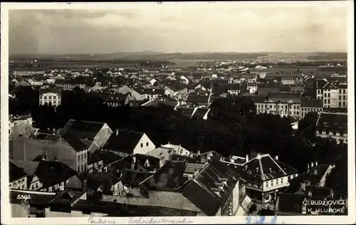 Ak Budweis České Budějovice Südböhmen Tschechien, Blick über die Dächer der Stadt