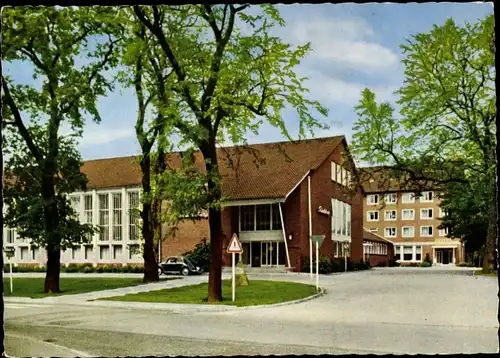 Ak Nordenham in Oldenburg Niedersachsen, Stadthalle Friedeburg, Hotel, Restaurant, Bundeskegelbahn