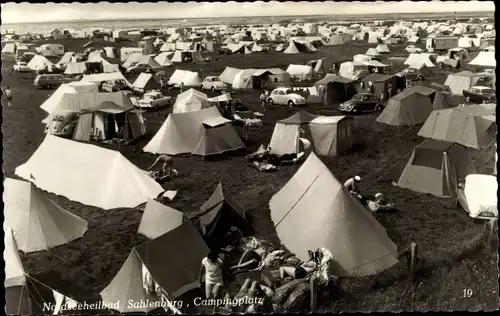 Ak Sahlenburg Cuxhaven in Niedersachsen, Blick über Campingplatz, Zelte