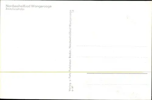Ak Nordseebad Wangerooge in Ostfriesland, Zedeliusstraße, Passanten
