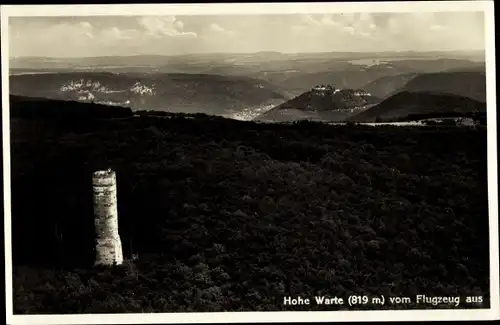 Ak St. Johann in Württemberg, Hohe Warte, Fliegeraufnahme, Aussichtsturm