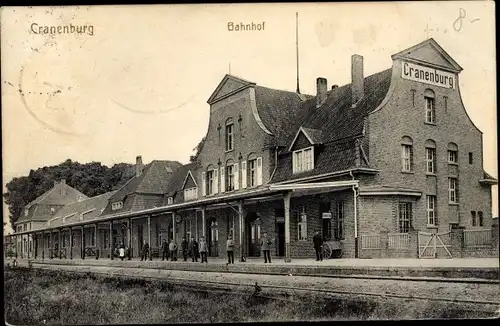 Ak Cranenburg Kranenburg am Niederrhein, Bahnhof, Gleisseite