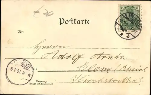 Litho Lingen im Emsland, Landratsamt, Hotel Hüvett, Geschäfte