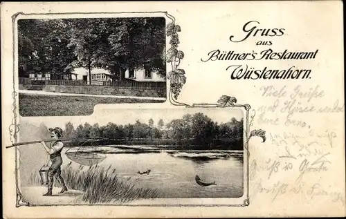 Ak Wüstenahorn Coburg in Oberfranken, Büttner's Restaurant, Angler
