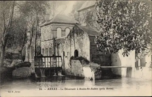 Ak Arras Pas de Calais, Le Deversoir a Anzin St. Aubin