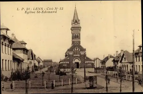 Ak Lens Pas de Calais, Eglise St. Edouard