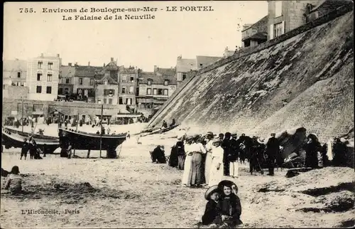 Ak Le Portel Pas de Calais, La Falaise de la Neuville