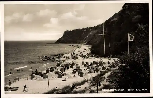 Ak Ostseebad Göhren auf Rügen, Blick auf den Hövt, Strandpartie