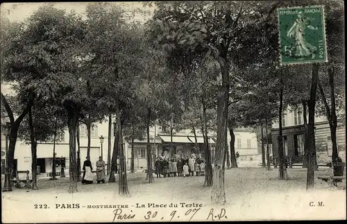 Ak Paris XVIII. Buttes Montmartre, La Place du Tertre