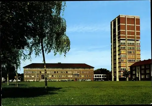 Ak Nordenham in Oldenburg Niedersachsen, Rathaus und Wasserturm