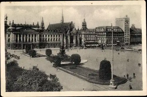 Ak Leipzig in Sachsen, Augustusplatz, Gesamtansicht