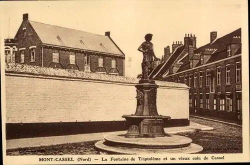 Ak Mont Cassel Nord, La Fontaine de Triptoleme et un vieux coin de Cassel