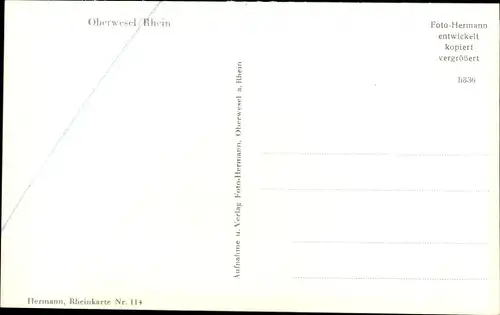 Ak Oberwesel am Rhein, Gesamtansicht