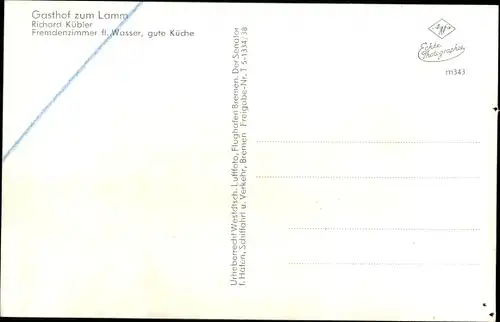 Ak Mittelfischbach Großerlach in Württemberg, Gasthof zum Lamm, Fliegeraufnahme