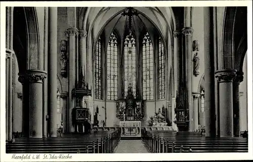 Ak Herzfeld Lippetal in Westfalen, St. Ida-Kirche, Blick zur Kanzel