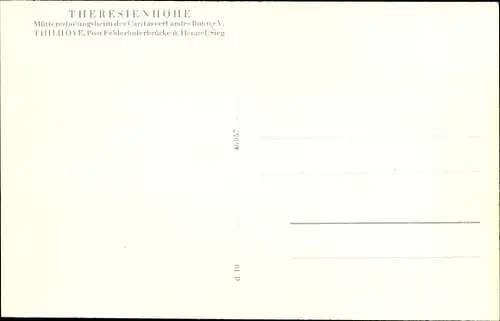 Ak Thilhove Ruppichteroth Nordrhein Westfalen, Theresienhöhe, Müttererholungsheim, Gesamtansicht