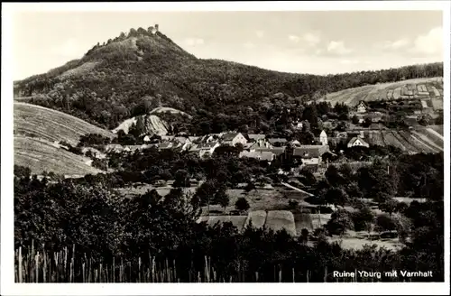 Ak Varnhalt Baden Baden am Schwarzwald, Ruine Yburg, Gesamtansicht, Gasthof z. Rebstock