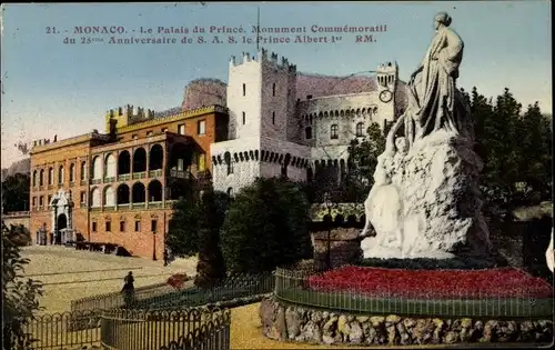 Ak Monaco, Le Palais du Prince, Monument Commemoratif