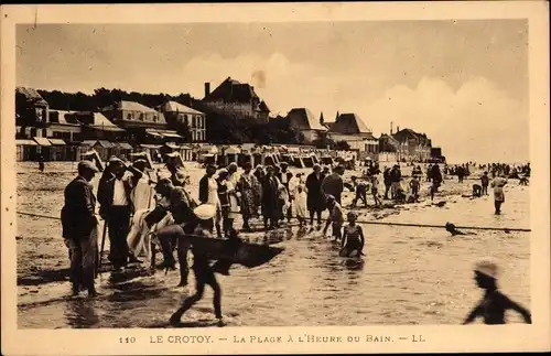 Ak Le Crotoy Somme, La Plage a l'Heure du Bain