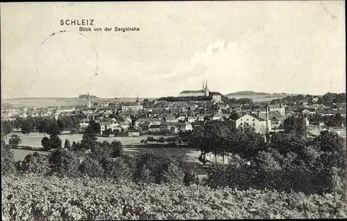 Ak Schleiz in Thüringen, Panorama vom Ort, Blick von der Bergkirche