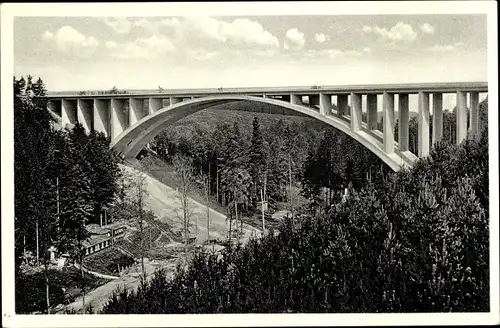 Ak Hermsdorf in Thüringen, Reichsautobahn, Teufelstalbrücke