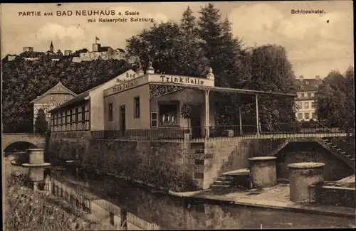 Ak Bad Neuhaus Bad Neustadt an der Saale Unterfranken, Schlosshotel, Trinkhalle