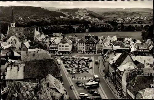 Ak Bad Neustadt an der Saale Unterfranken, Marktplatz, Karmelitenkloster, Autos