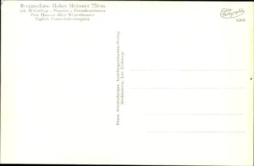 Ak Eschwege an der Werra Hessen, Berggasthaus Hoher Meissner, Sender Meissner