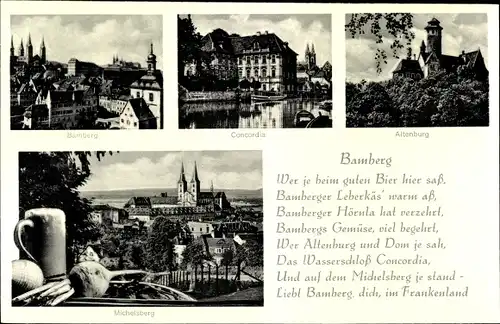 Ak Bamberg in Oberfranken, Altenburg, Concordia, Michelsberg