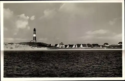 Foto Ak Hörnum auf Sylt Nordfriesland, Leuchtturm mit Siedlung