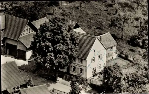 Ak Weisbach Waldbrunn im Odenwald, Luftbild, Gasthaus