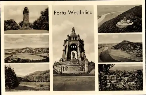 Ak Porta Westfalica an der Weser, Restaurant am Kaiser Wilhelm Denkmal