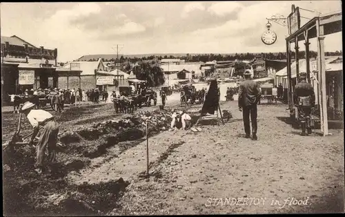 Ak Standerton Lekwa Südafrika, Überschwemmung, Uhr