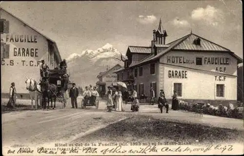 Ak Gex Ain, Hotel et Col de la Faucille et le Mont Blanc, Kutsche
