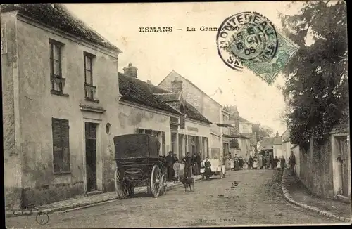 Ak Esmans Seine-et-Marne, La Grande Rue